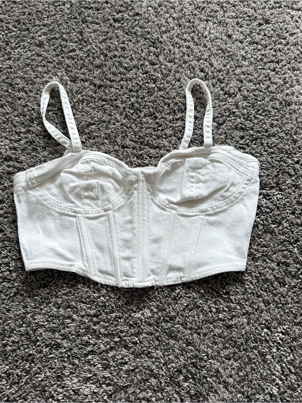 Zara White Bustier Crop Top